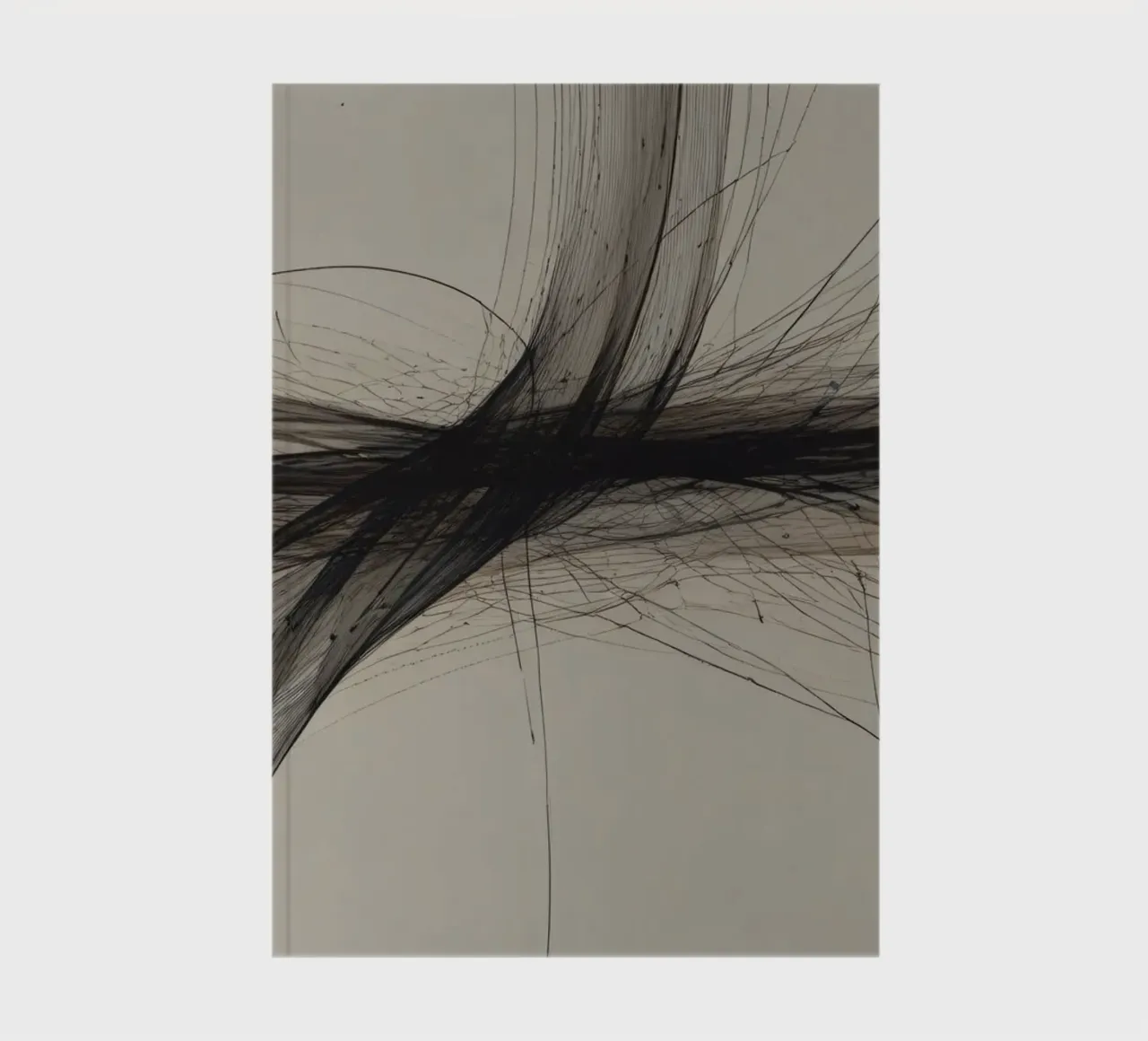 Abstract black and white design featuring intersecting lines notebook by DesignDoodle