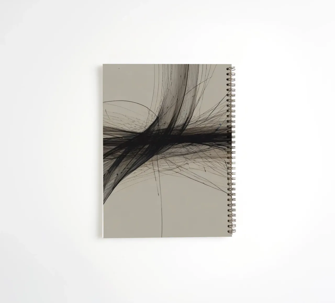 Abstract black and white design featuring intersecting lines spiral notebook by DesignDoodle