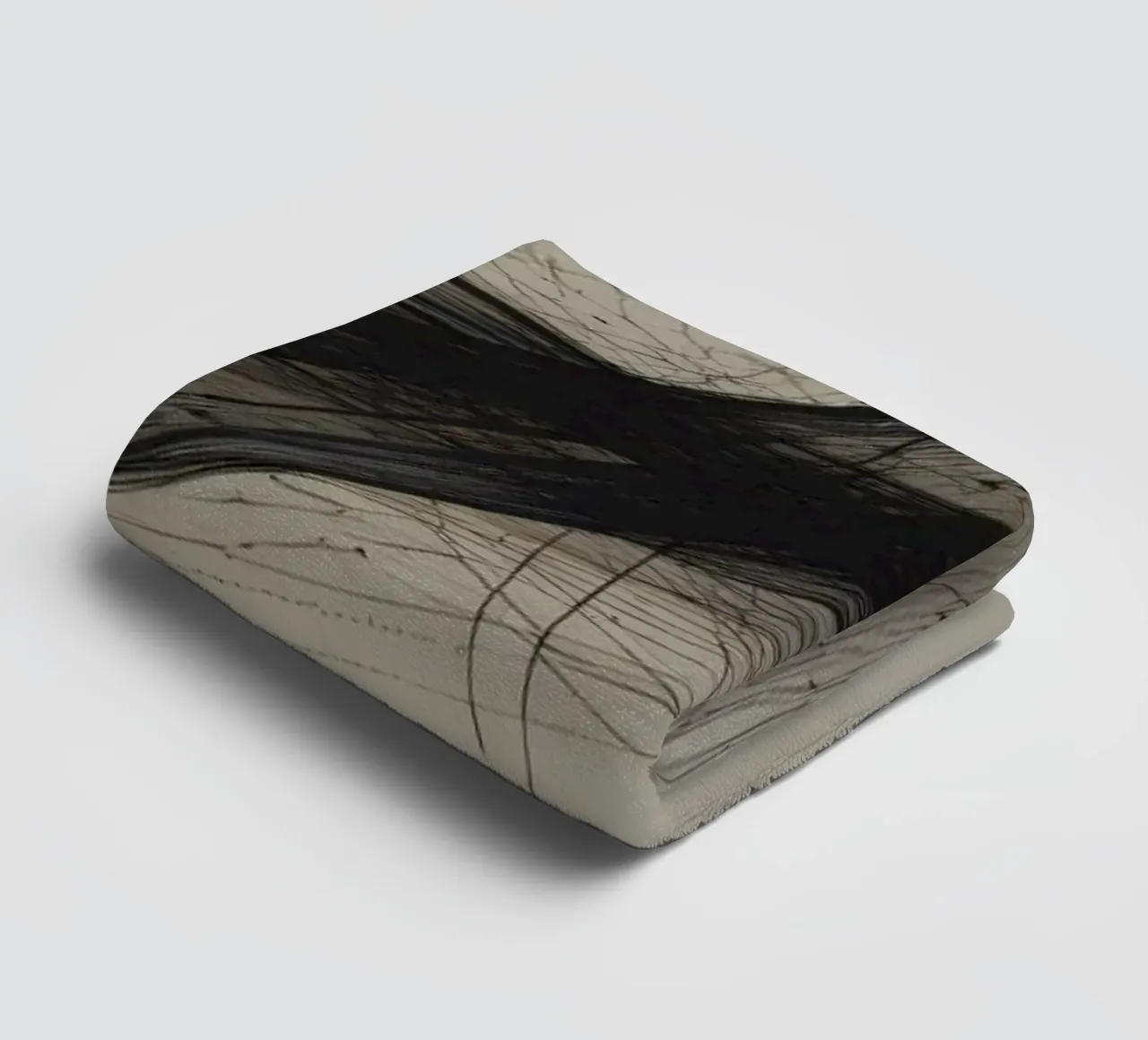 Abstract black and white design featuring intersecting lines towel by DesignDoodle