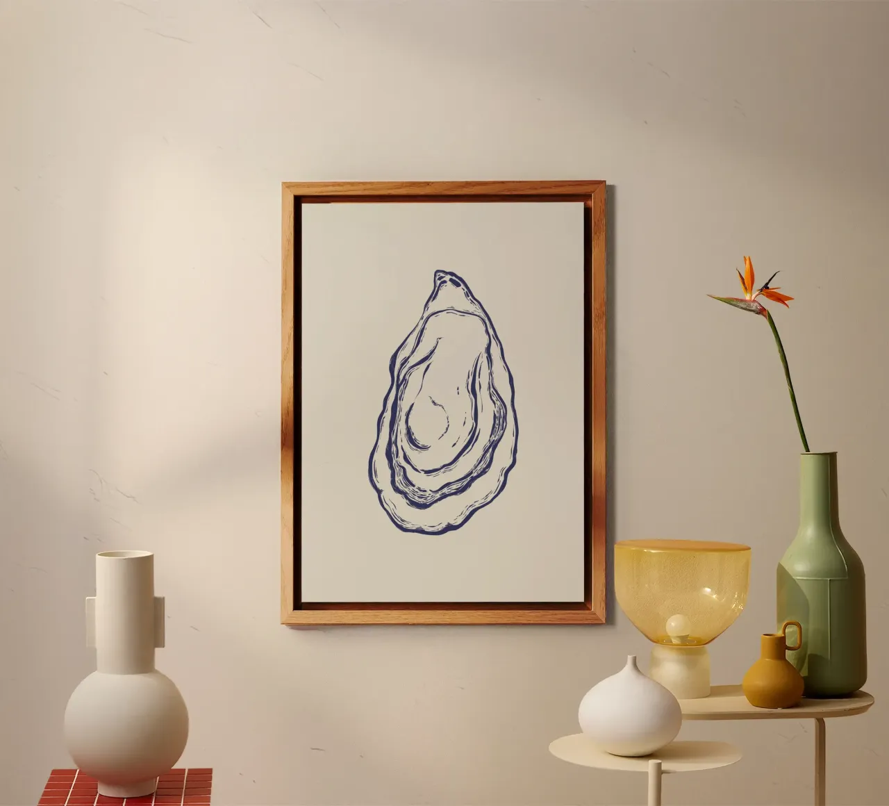 Illustrazione di ostriche alluminio dibond da Sixmai