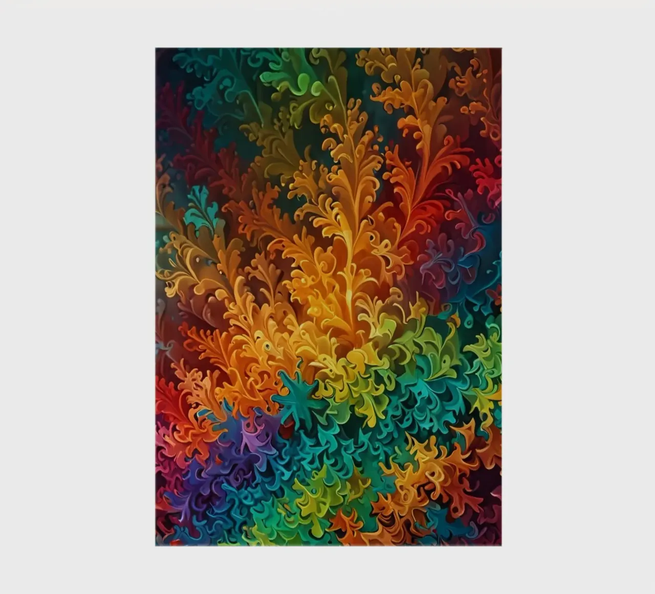 Motif abstrait fractal coloré ressemblant à des feuilles tourbillonnantes carnet de notes de DesignDoodle