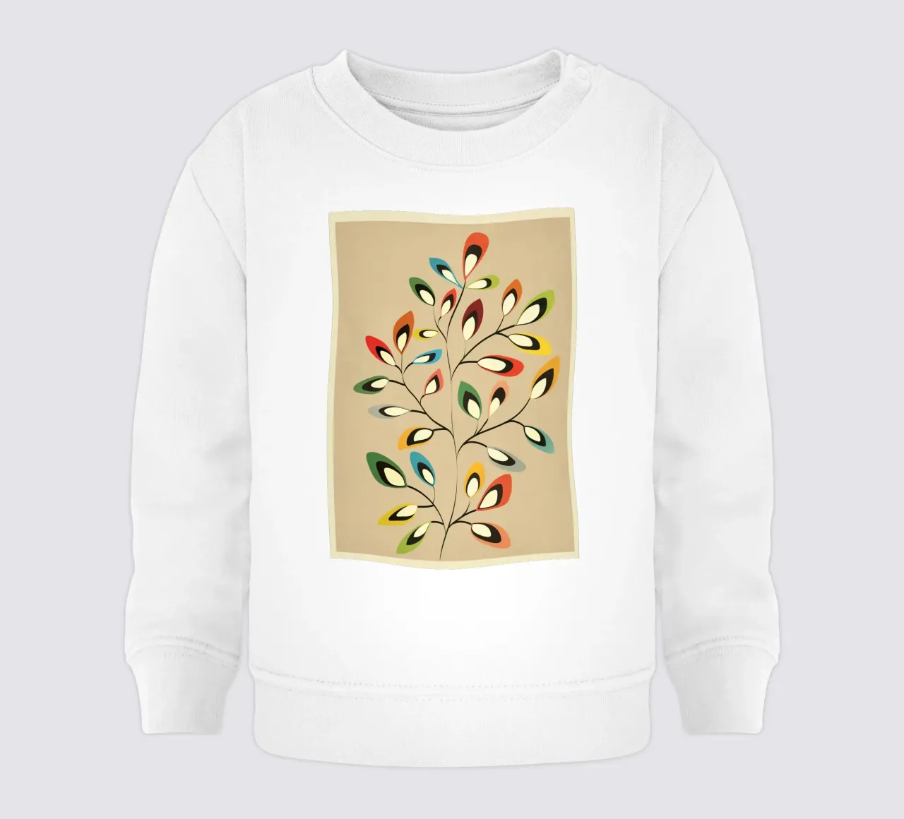Mid-Century Abstract Flowers 08 felpa neonato da cityart