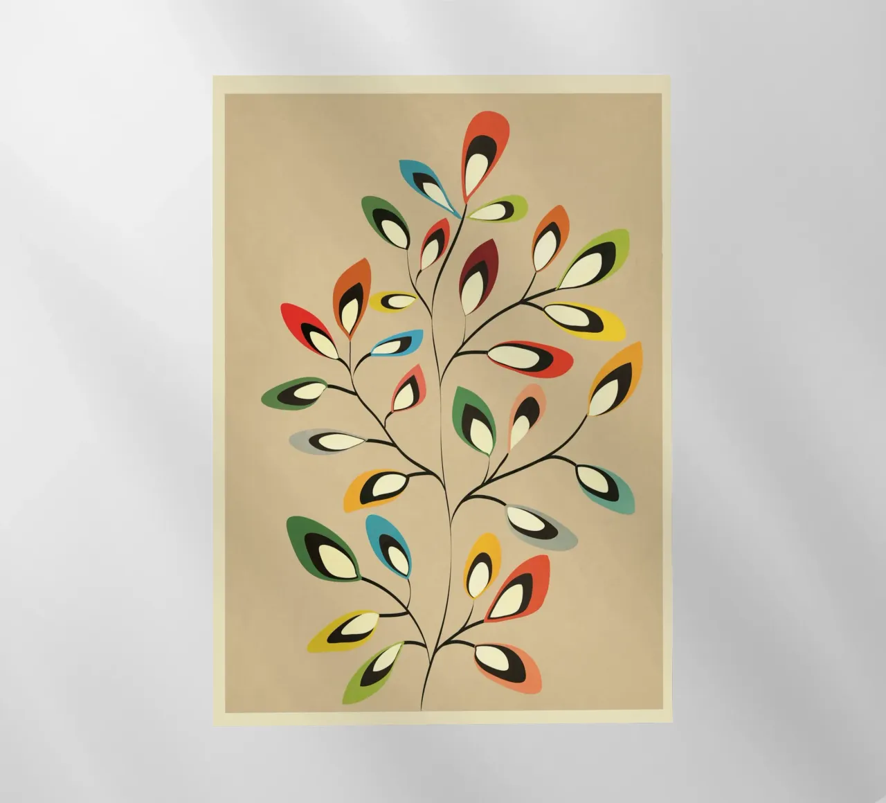 Mid-Century Abstract Flowers 08 pellicola backlit da cityart