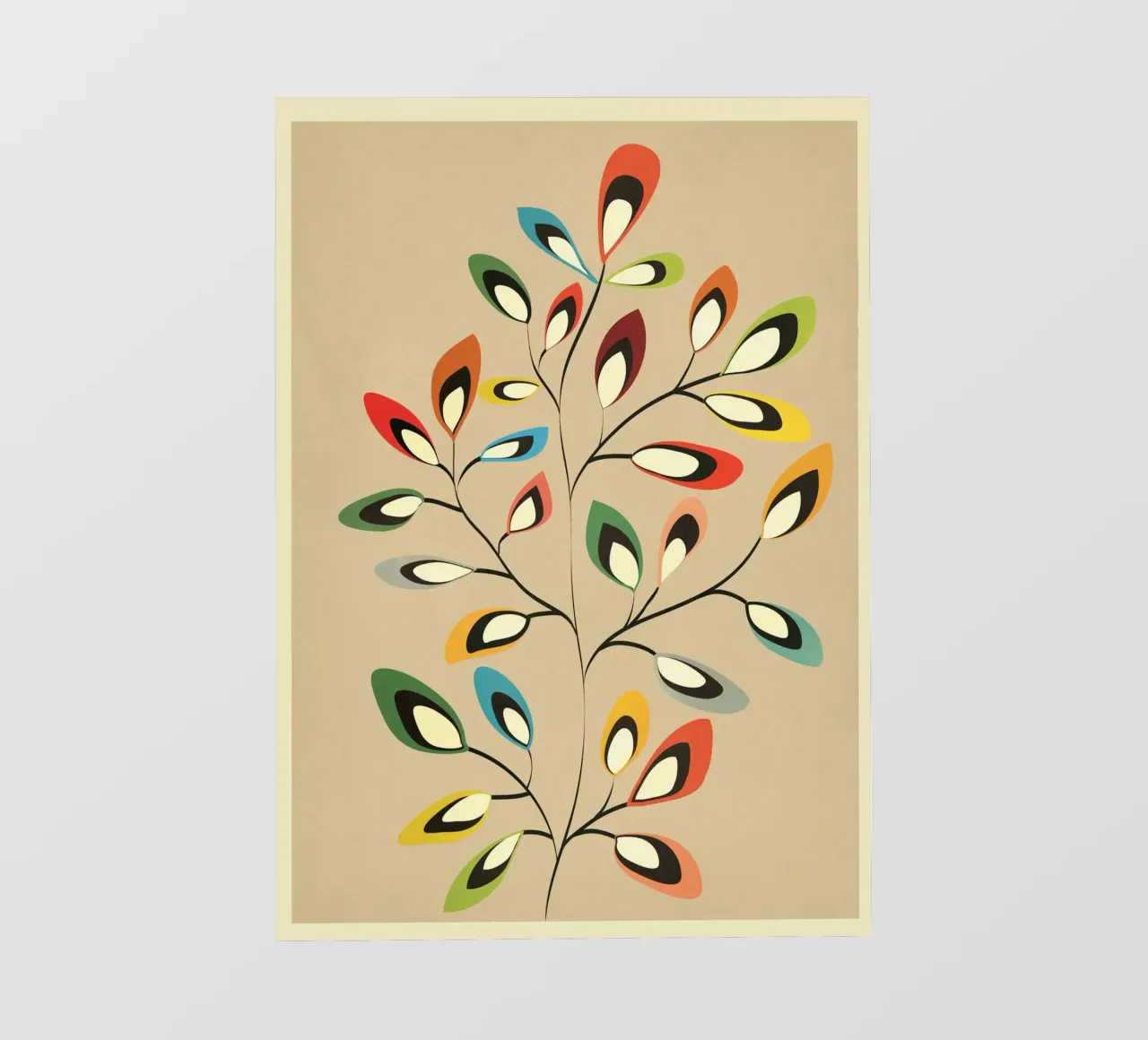 Mid-Century Abstract Flowers 08 pellicola backlit da cityart