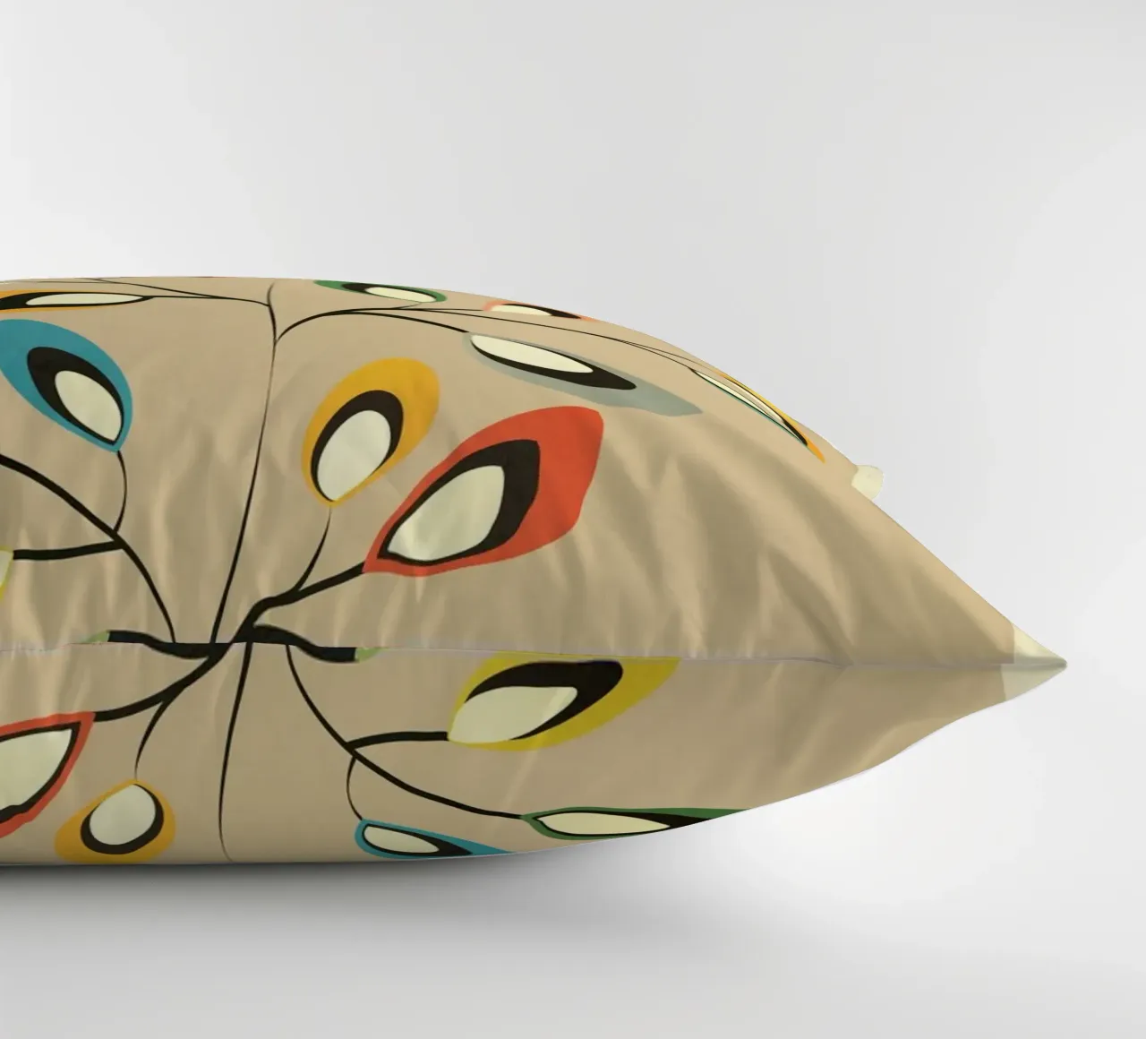 Mid-Century Abstract Flowers 08 cuscino da cityart
