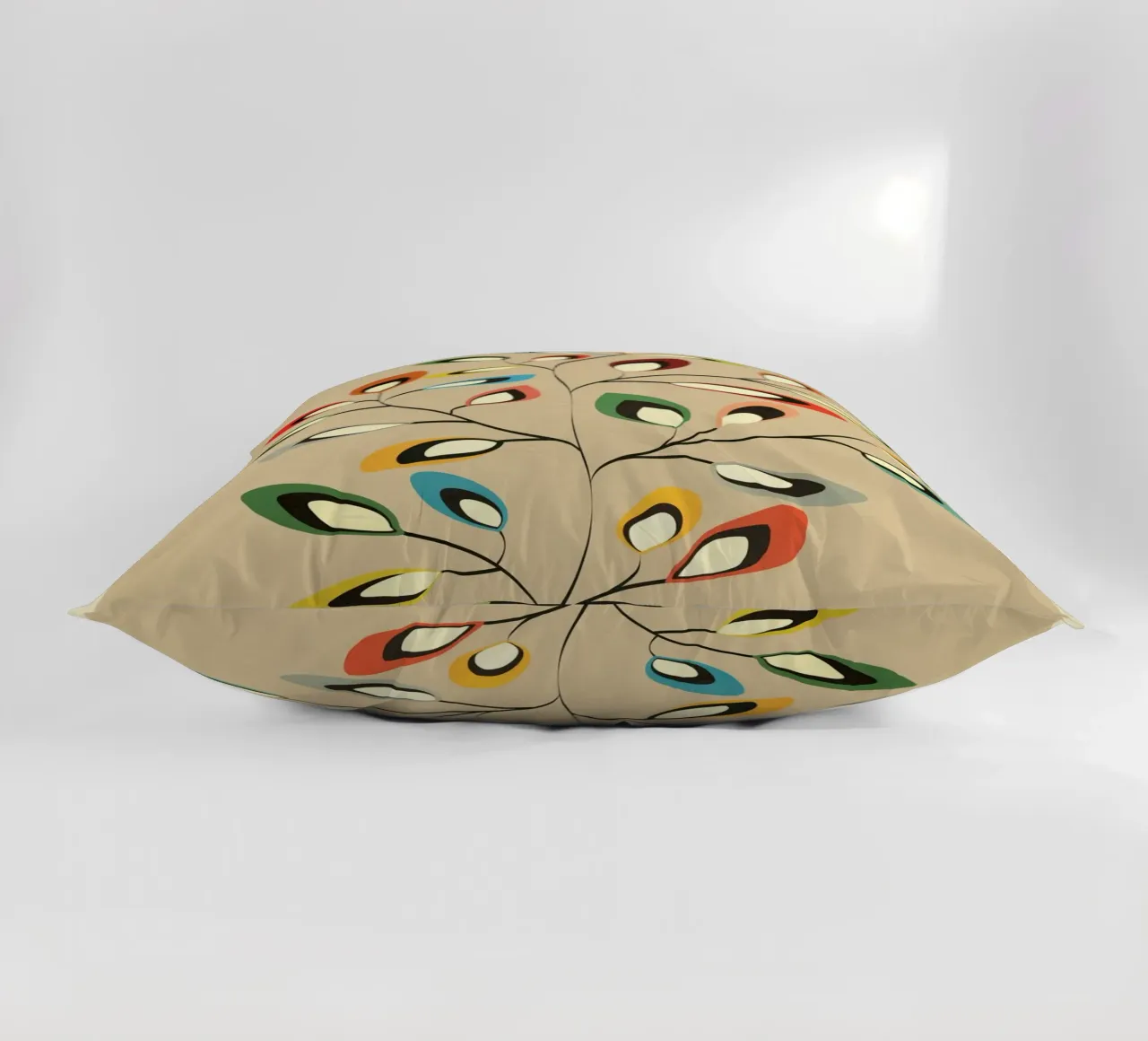 Mid-Century Abstract Flowers 08 cuscino da cityart