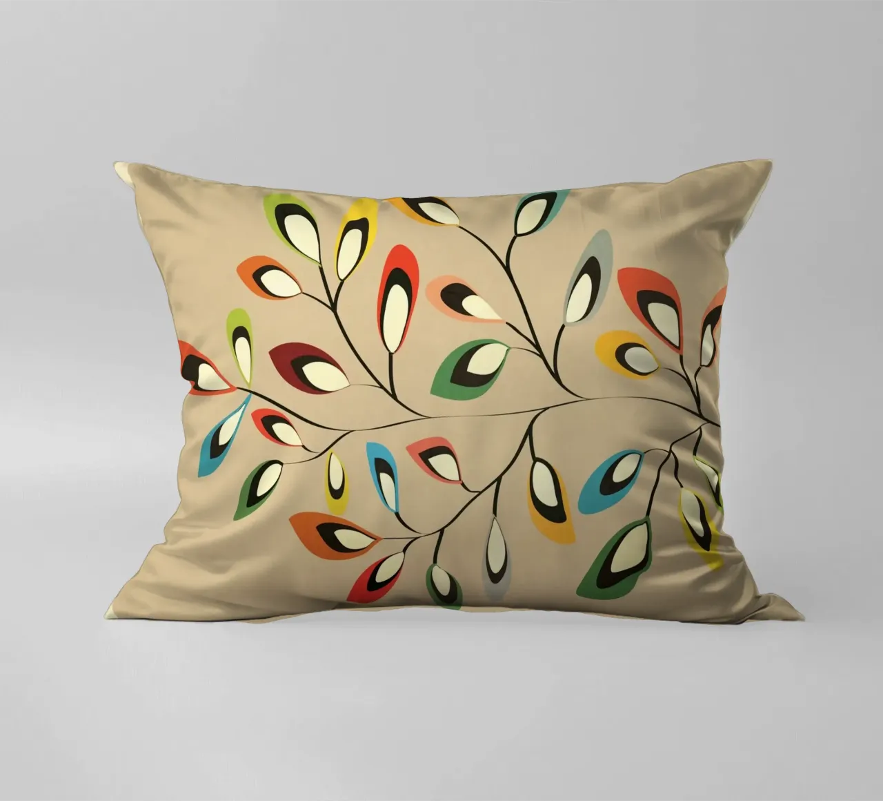 Mid-Century Abstract Flowers 08 cuscino da cityart