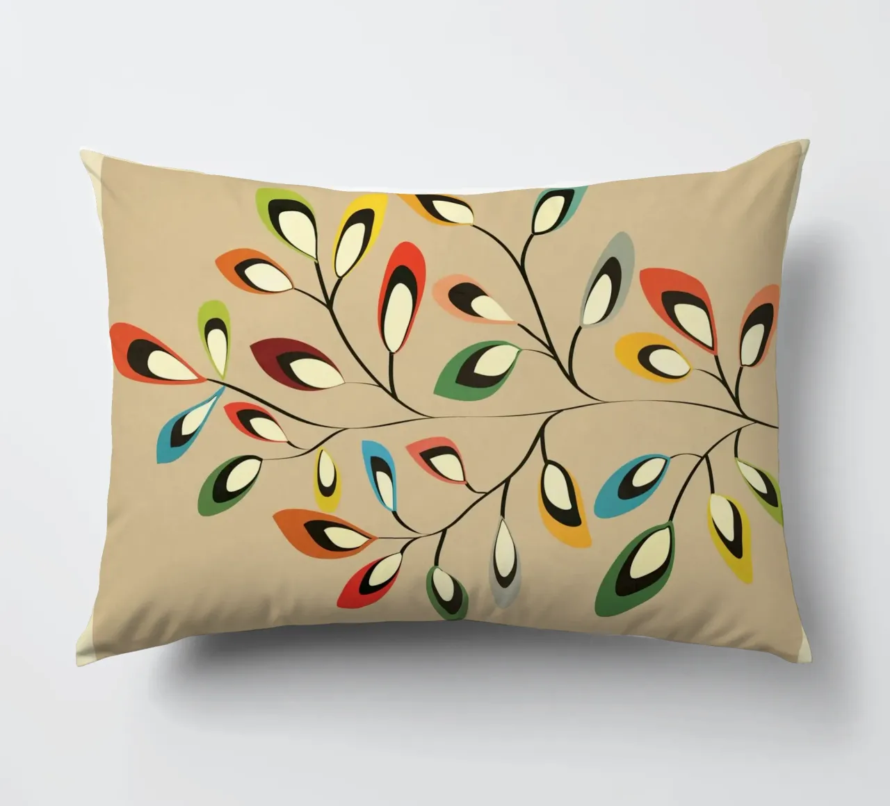 Mid-Century Abstract Flowers 08 cuscino da cityart