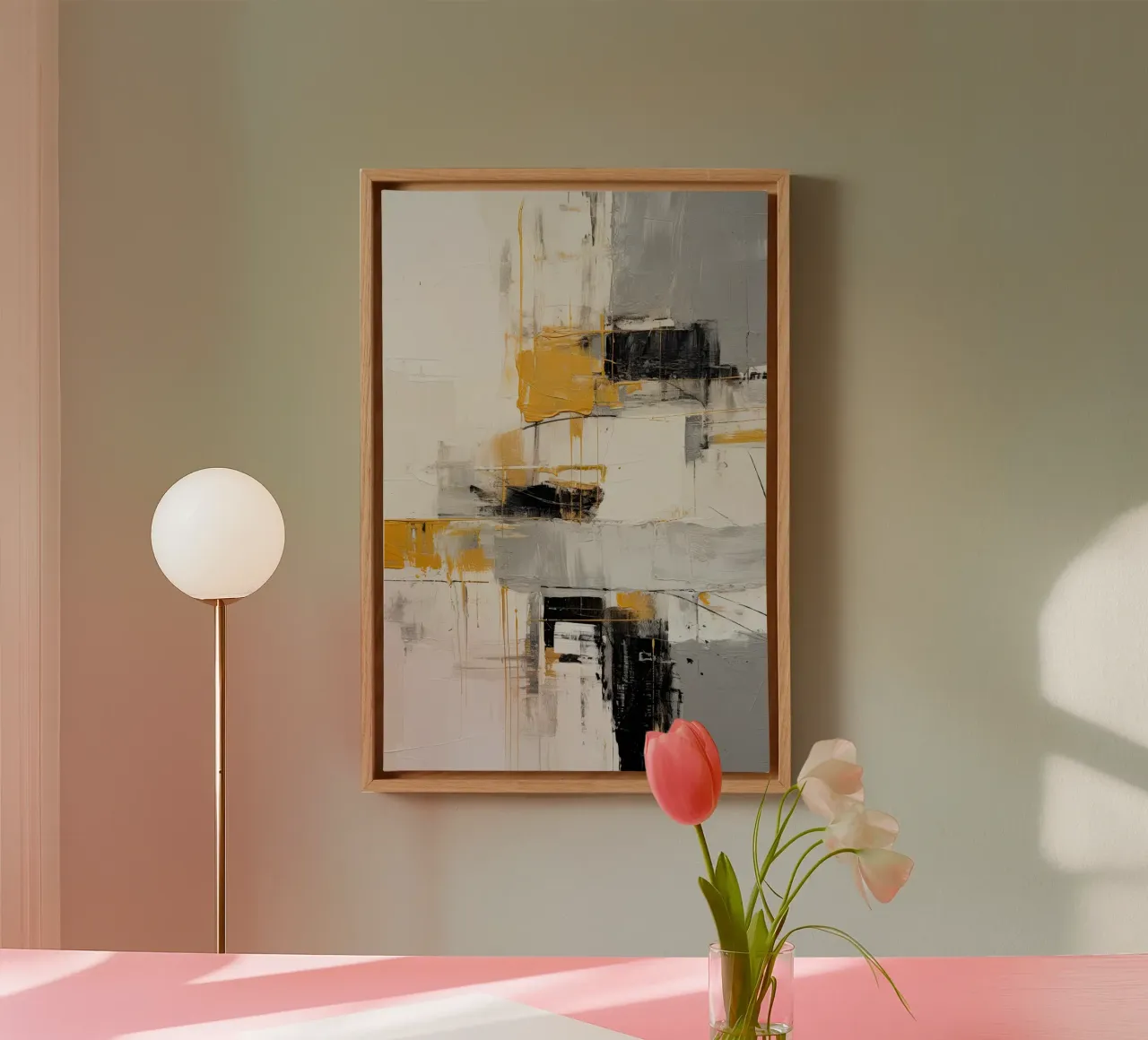 Abstracte textuur canvas met Baklijst van Imagine