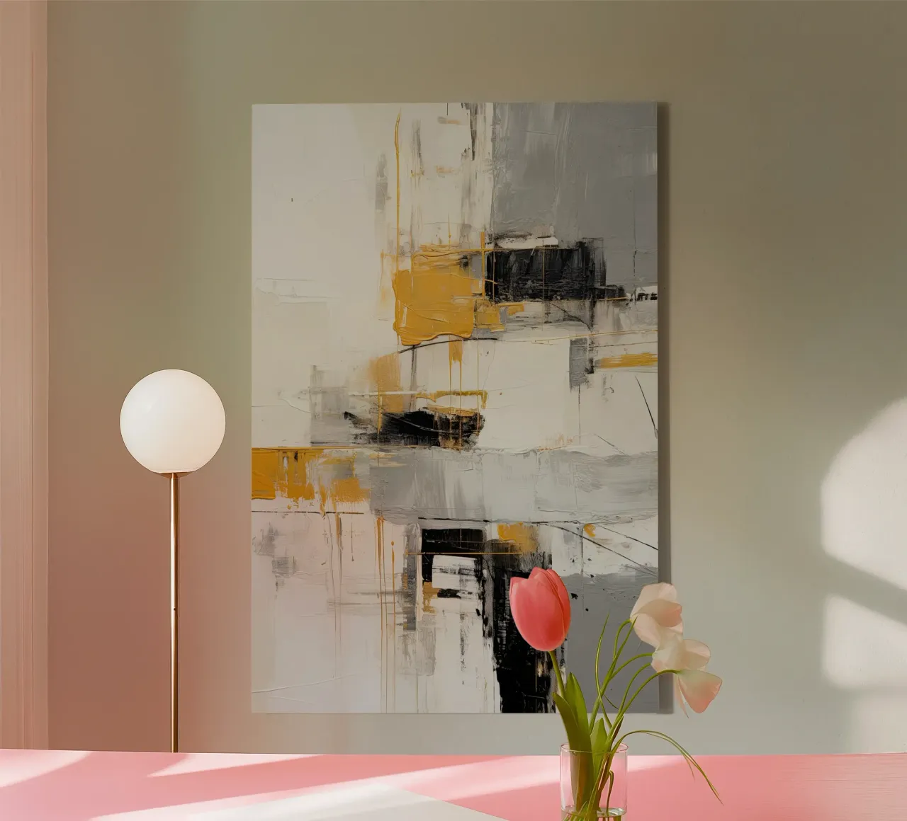 Abstracte textuur canvas met Baklijst van Imagine