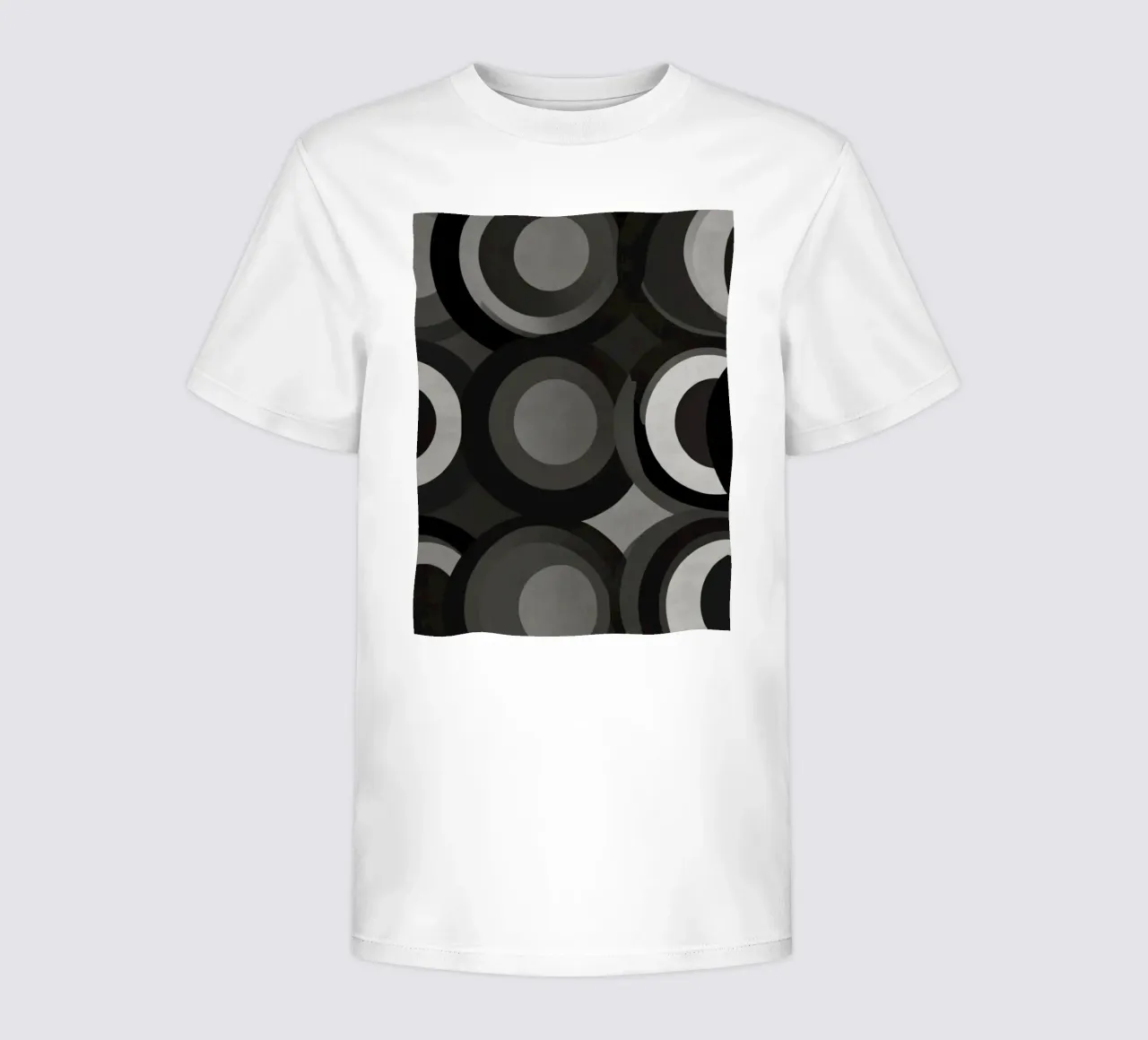 Abstract pattern of overlapping circles in various shades of kids t-shirt by DesignDoodle