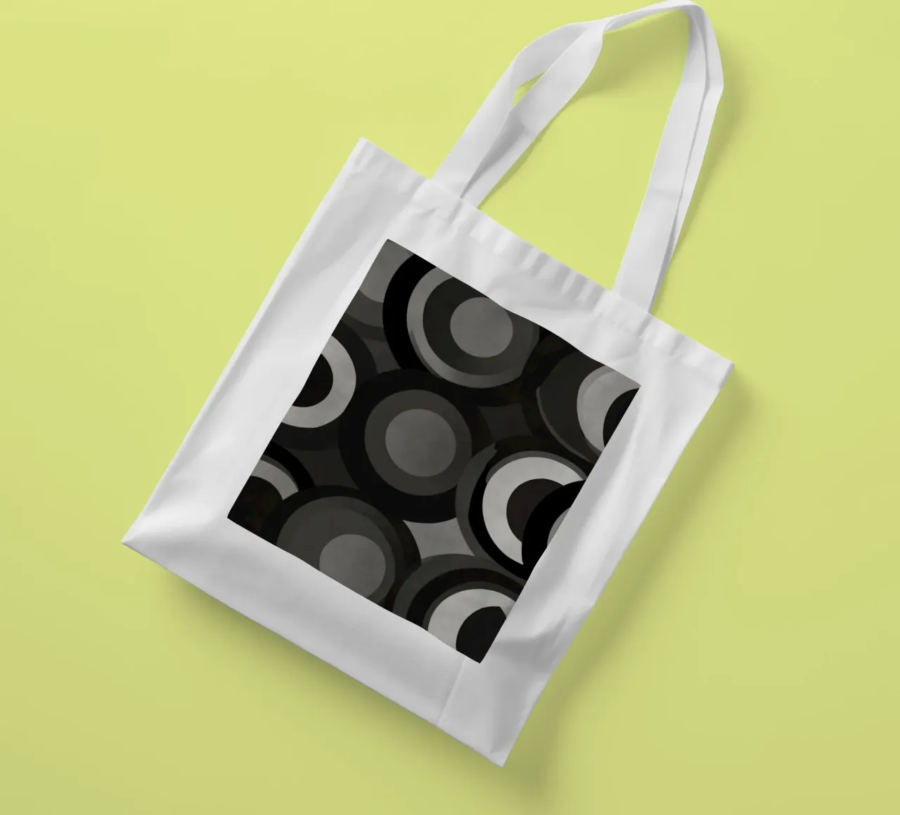 Abstraktes Muster aus sich überlappenden Kreisen in verschiedenen Farbtönen Jutebeutel von DesignDoodle