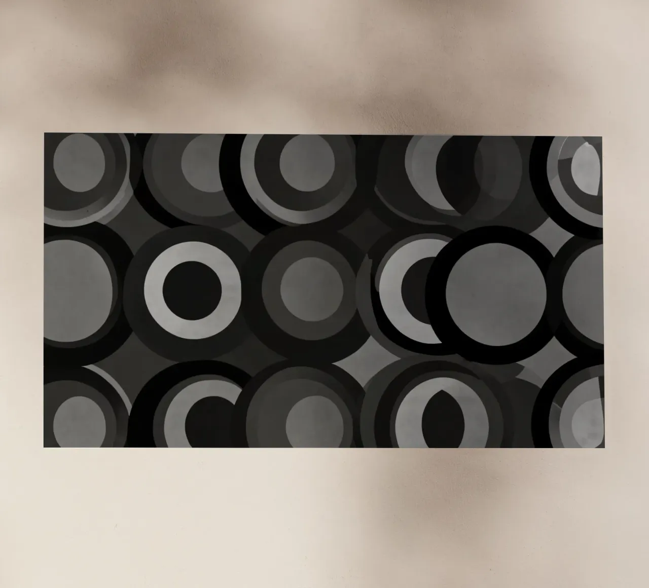 Abstract pattern of overlapping circles in various shades of backlit film by DesignDoodle