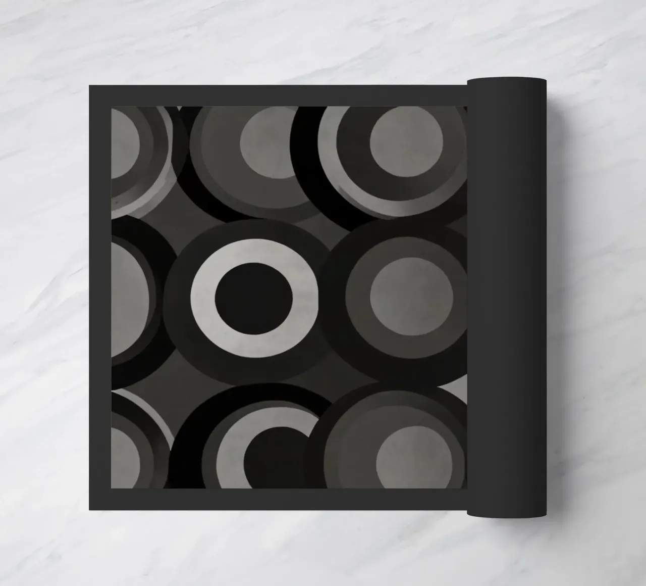 Motivo astratto di cerchi sovrapposti in varie tonalità di colore. zerbino da DesignDoodle