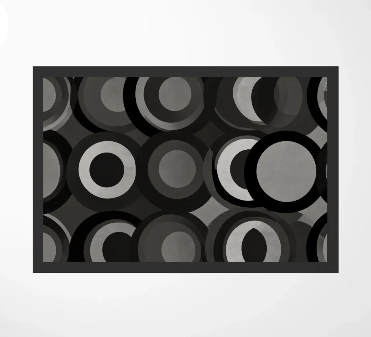 Motivo astratto di cerchi sovrapposti in varie tonalità di colore. zerbino da DesignDoodle