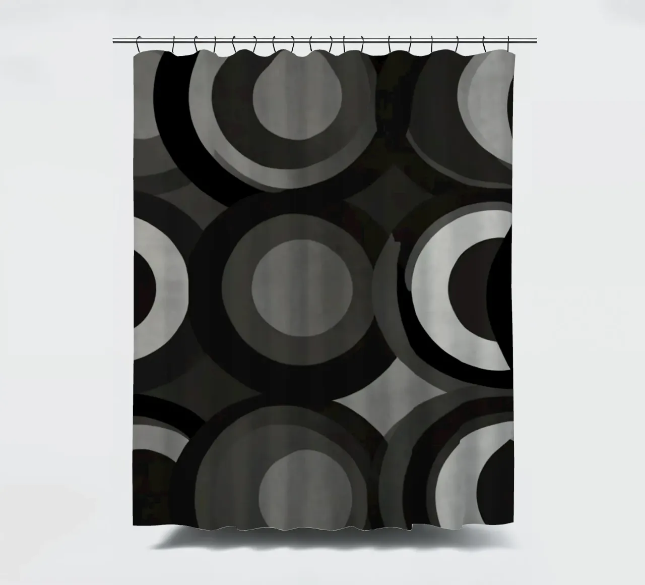 Abstract pattern of overlapping circles in various shades of shower curtain by DesignDoodle