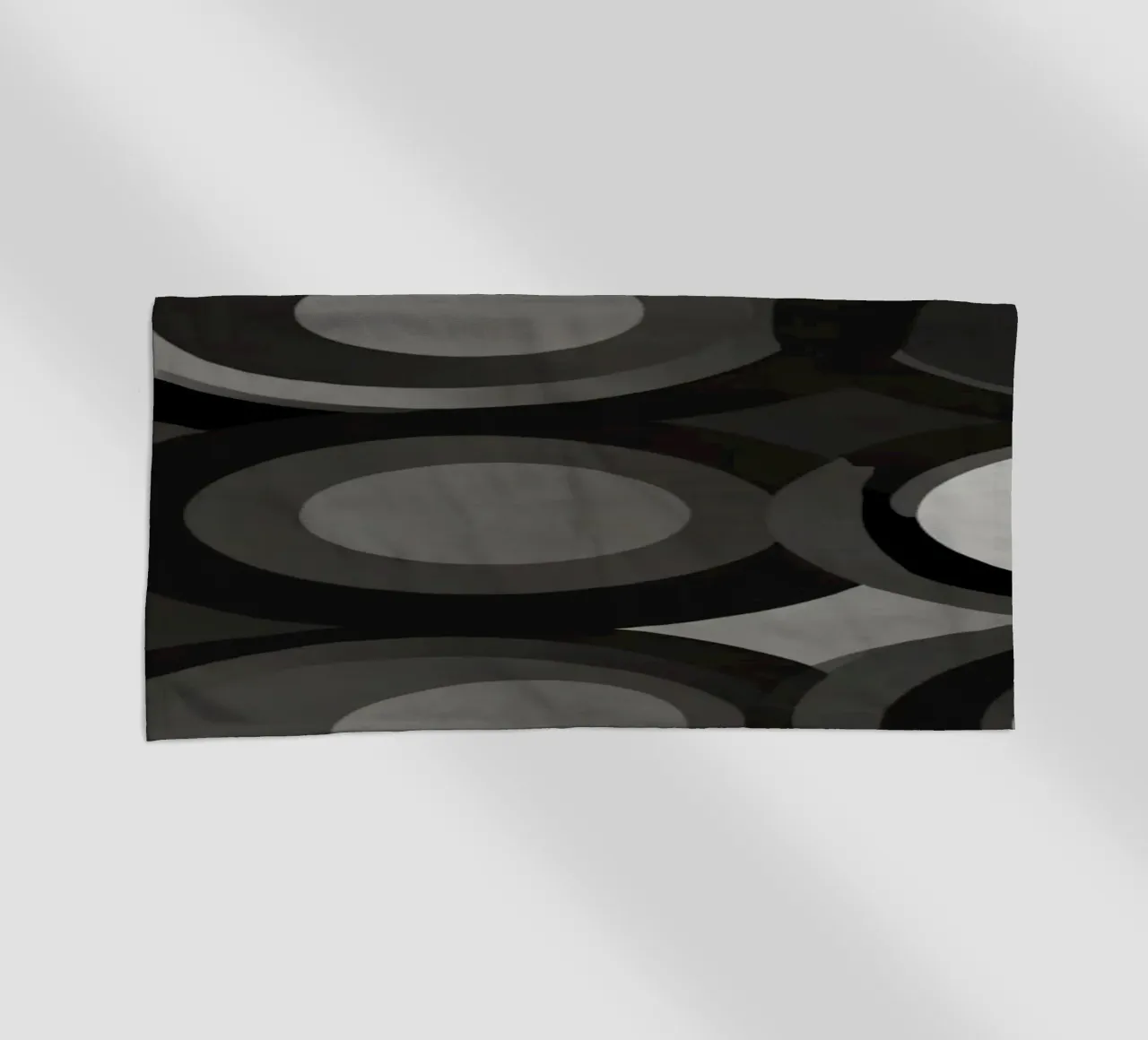 Abstract pattern of overlapping circles in various shades of beach towel by DesignDoodle