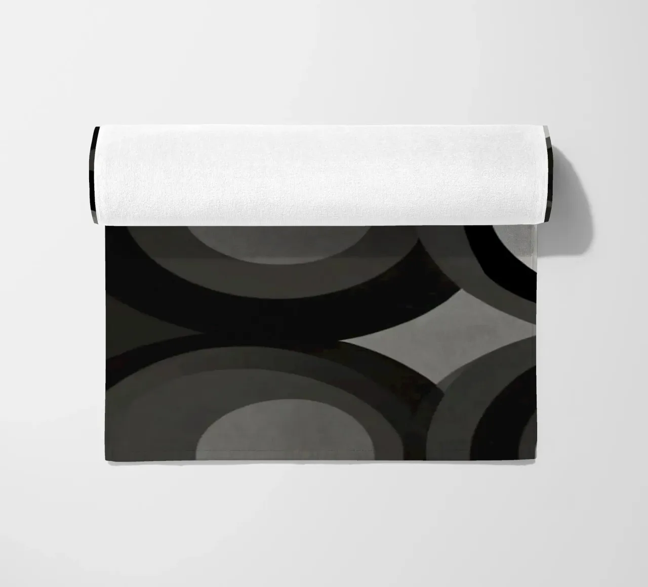 Abstract pattern of overlapping circles in various shades of beach towel by DesignDoodle