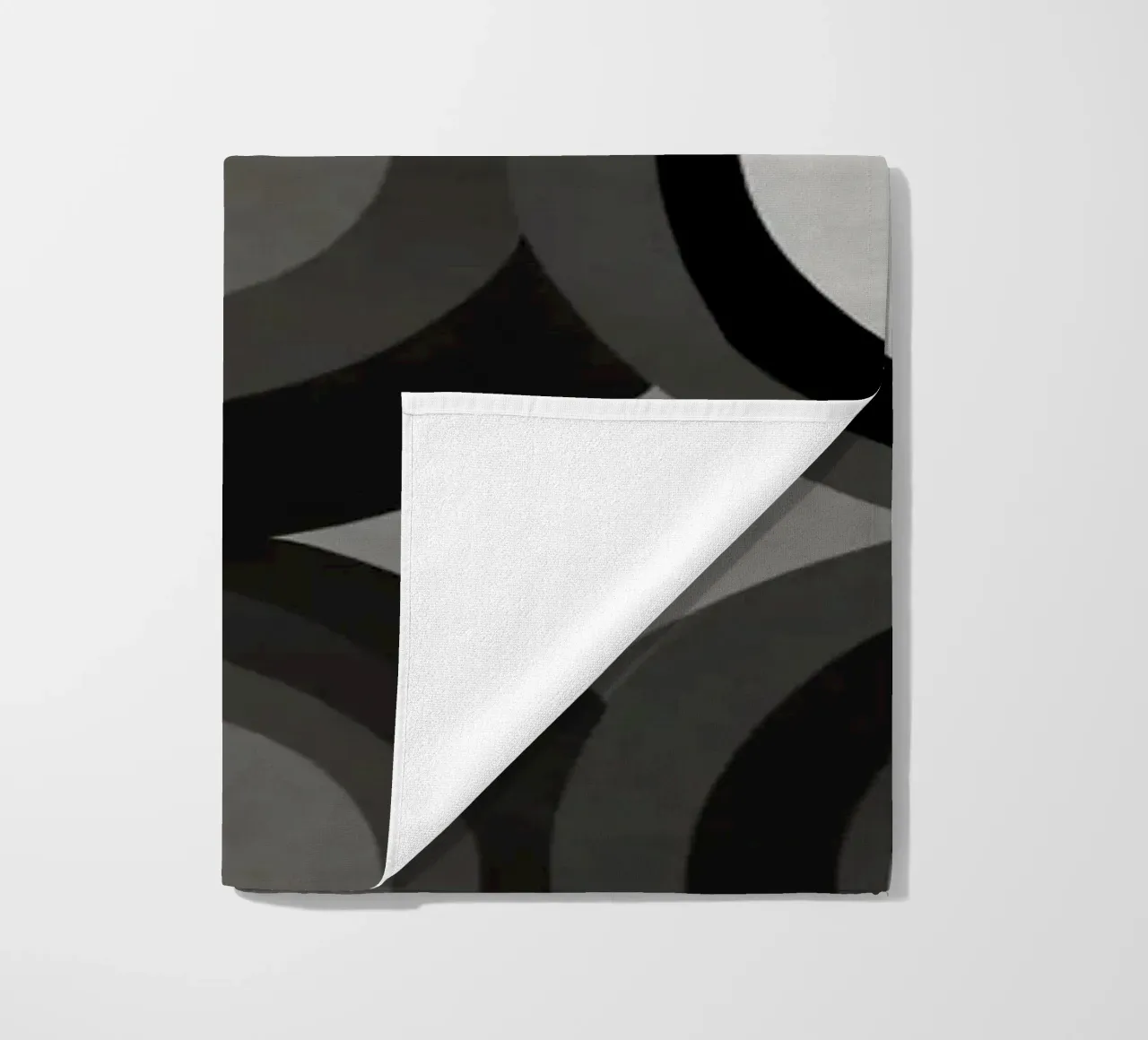 Abstract pattern of overlapping circles in various shades of beach towel by DesignDoodle