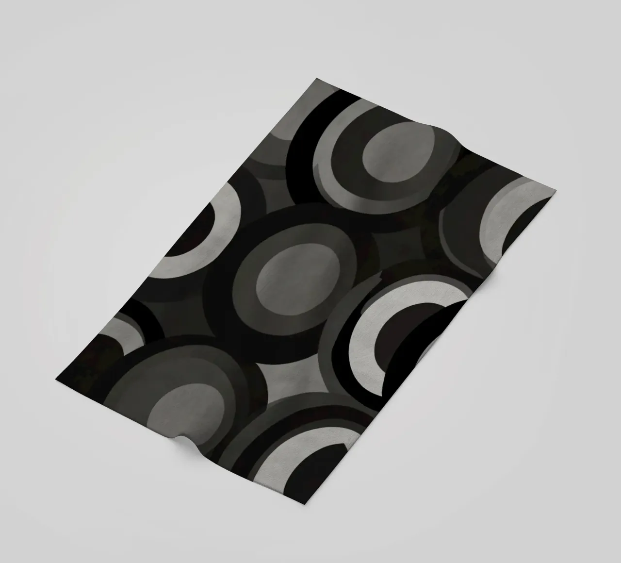 Abstract pattern of overlapping circles in various shades of beach towel by DesignDoodle