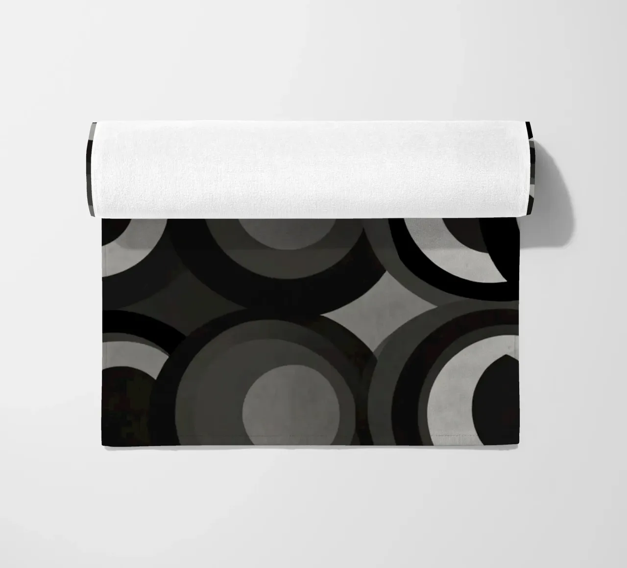 Abstract pattern of overlapping circles in various shades of beach towel by DesignDoodle