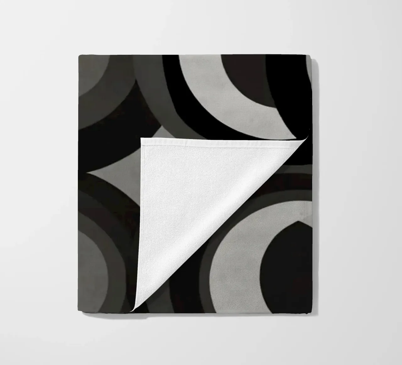 Abstract pattern of overlapping circles in various shades of beach towel by DesignDoodle