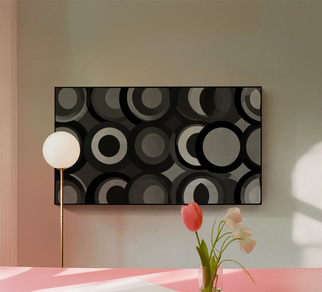 Abstract pattern of overlapping circles in various shades of acrylic glass by DesignDoodle