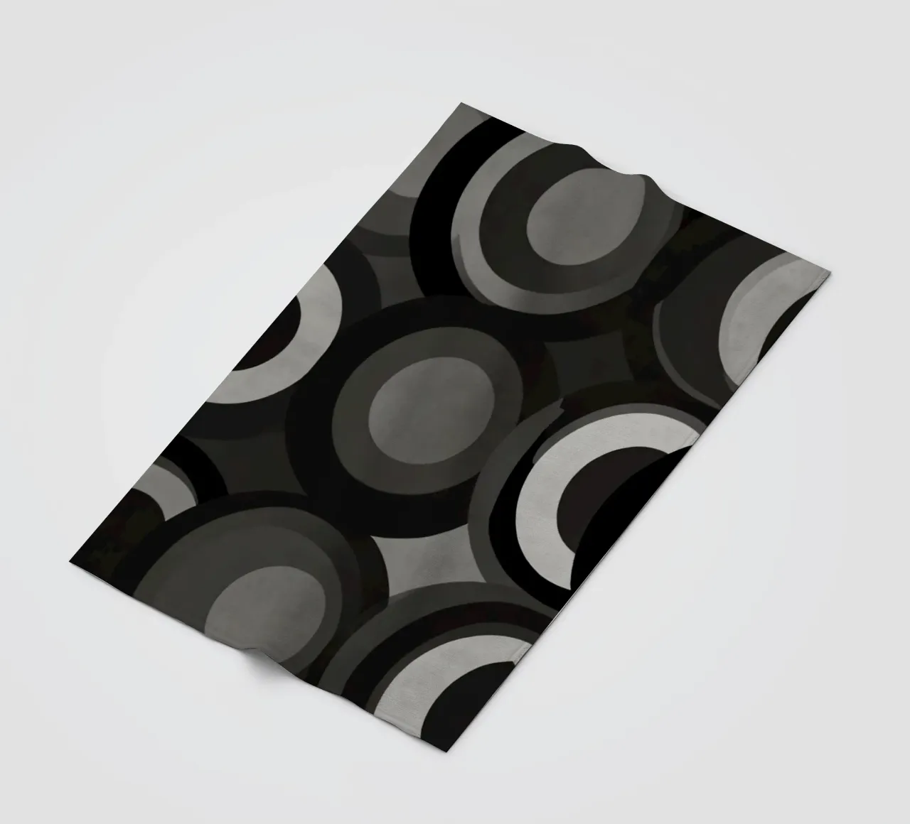 Abstract pattern of overlapping circles in various shades of fleece blanket by DesignDoodle