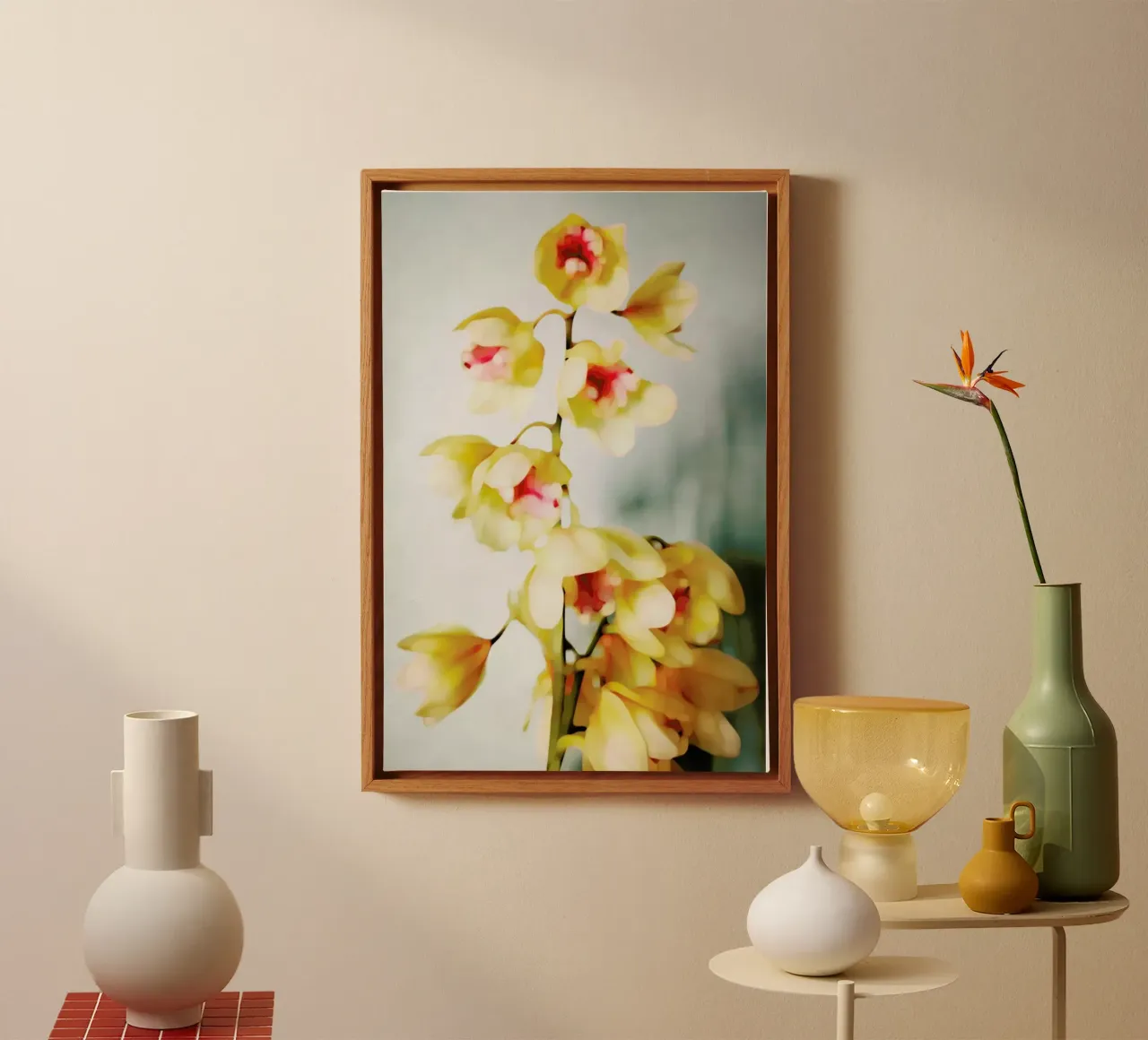 Orchids 2 canvas met Baklijst van Angelo Cerantola