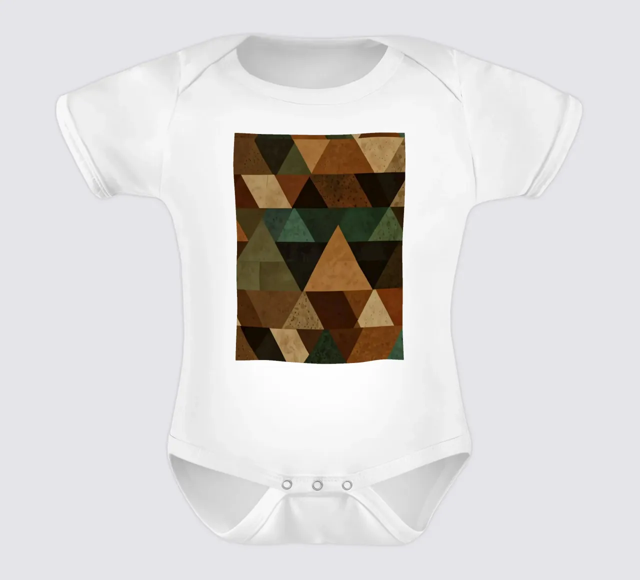 Motif géométrique coloré de triangles alternés dans l'ombre body bébé de DesignDoodle