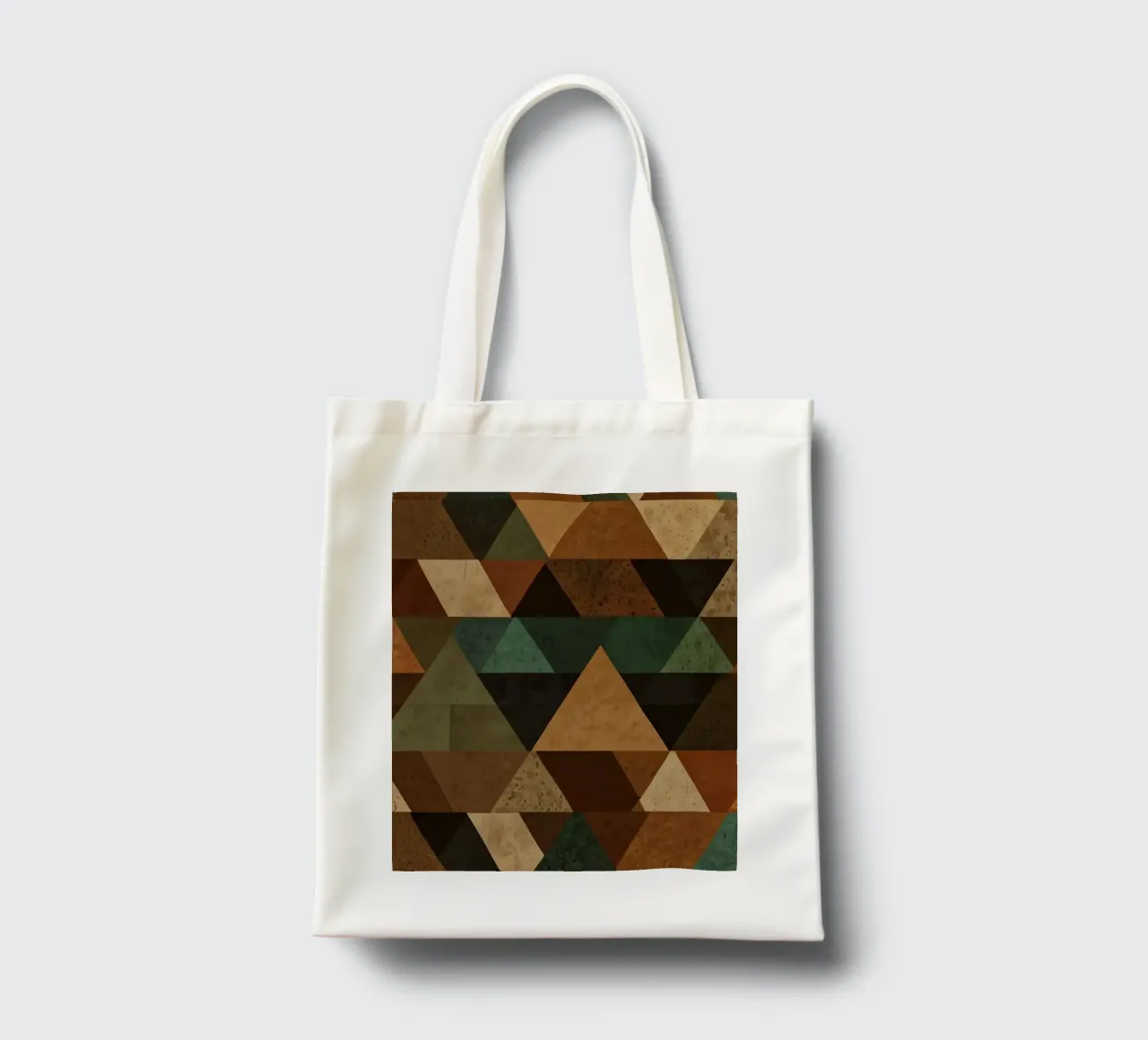 Colorful geometric pattern of alternating triangles in shade tote bag by DesignDoodle