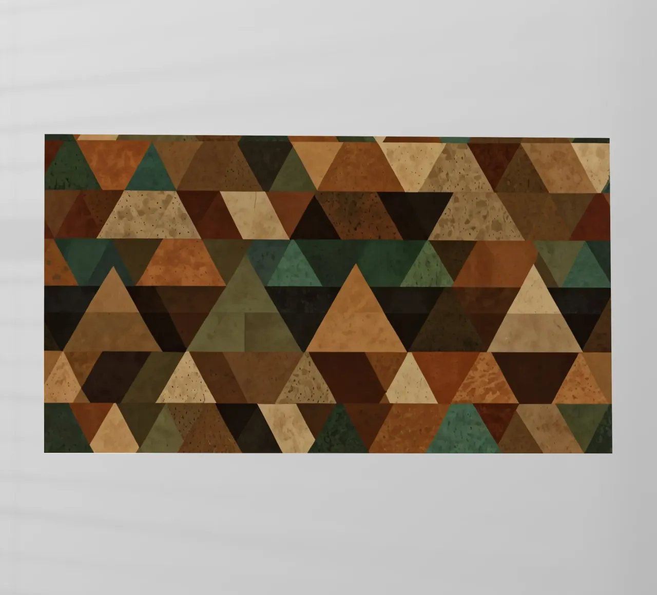 Colorful geometric pattern of alternating triangles in shade backlit film by DesignDoodle
