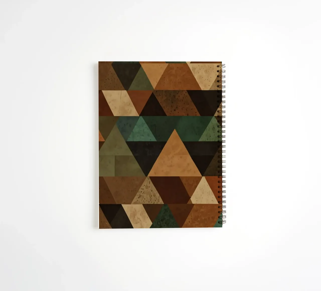Motif géométrique coloré de triangles alternés dans l'ombre carnet à spirale de DesignDoodle