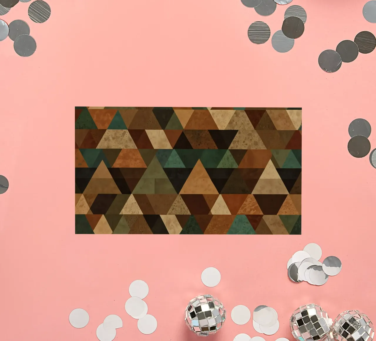 Colorful geometric pattern of alternating triangles in shade sticker by DesignDoodle
