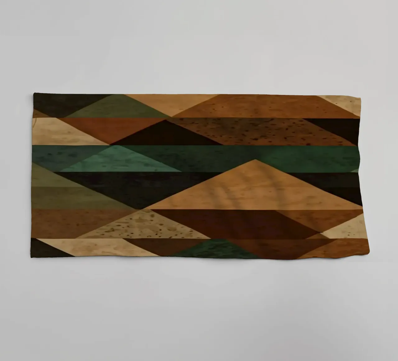 Colorful geometric pattern of alternating triangles in shade towel by DesignDoodle