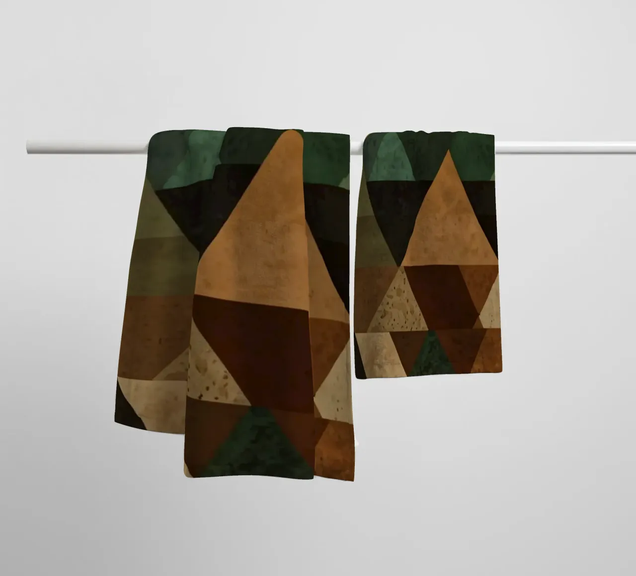 Colorful geometric pattern of alternating triangles in shade towel by DesignDoodle