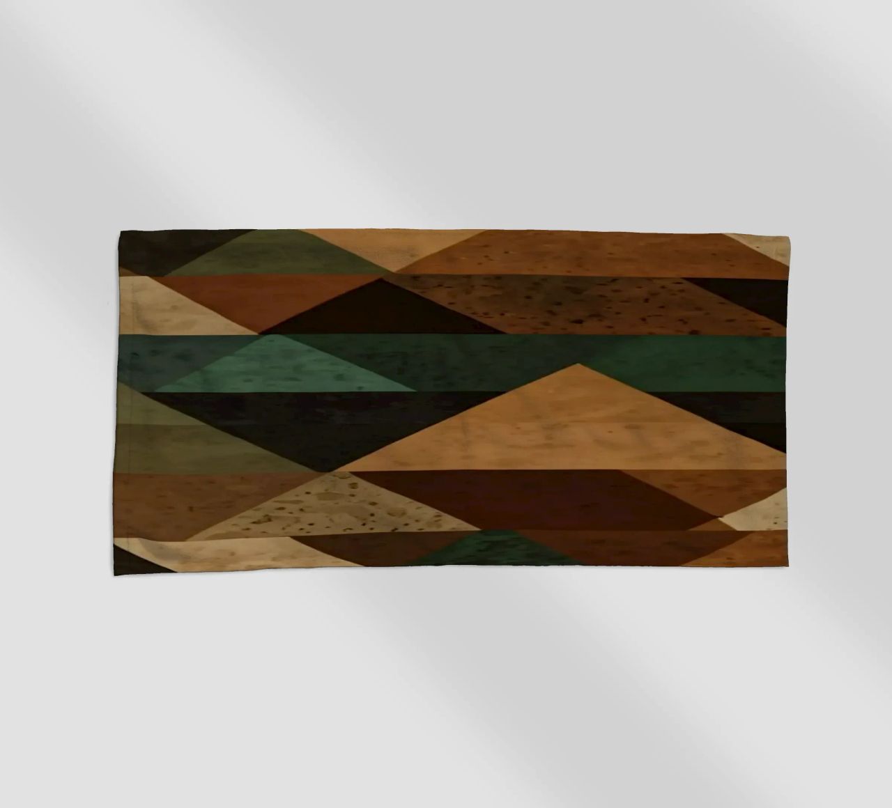 Colorful geometric pattern of alternating triangles in shade beach towel by DesignDoodle