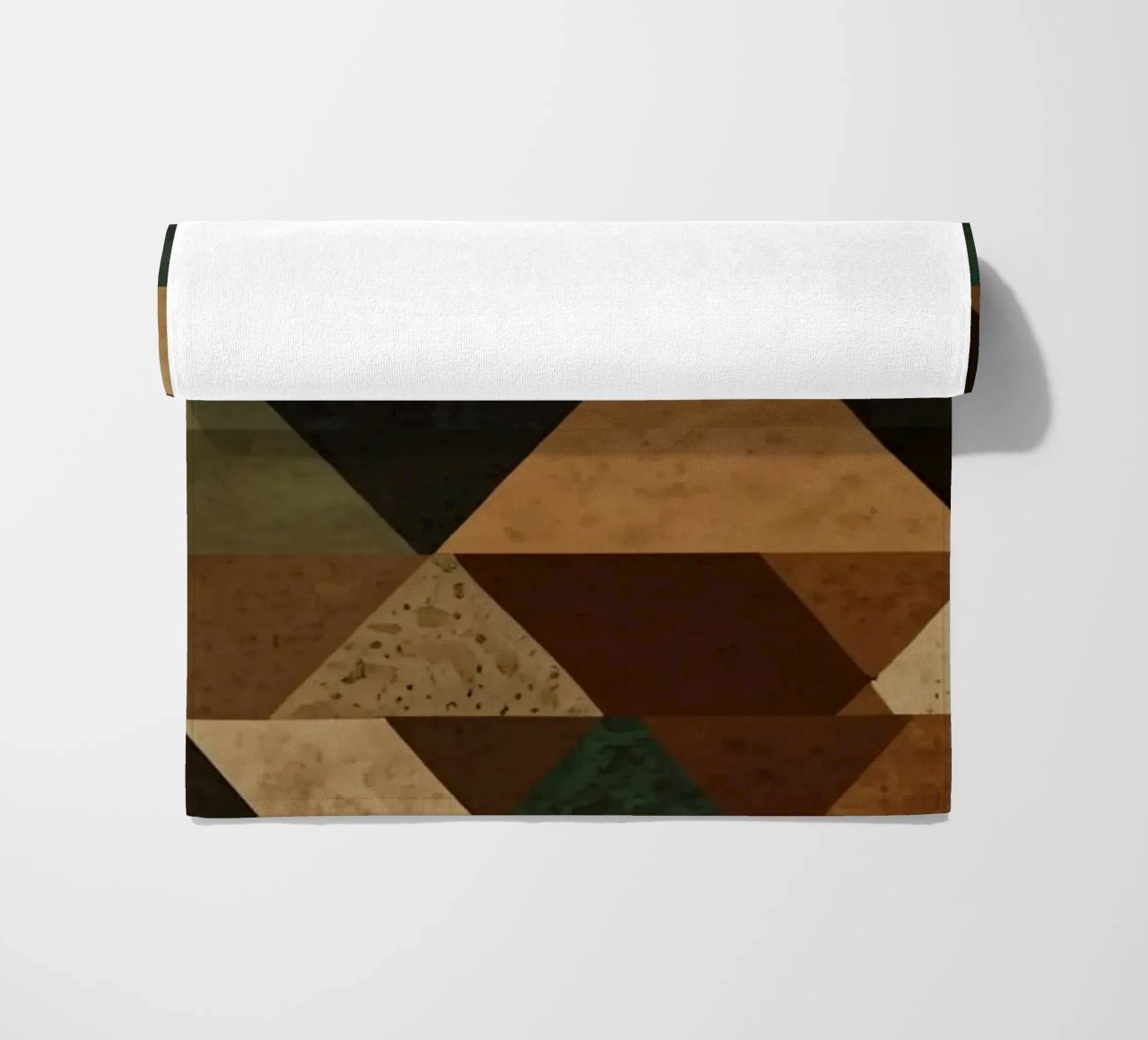 Colorful geometric pattern of alternating triangles in shade beach towel by DesignDoodle