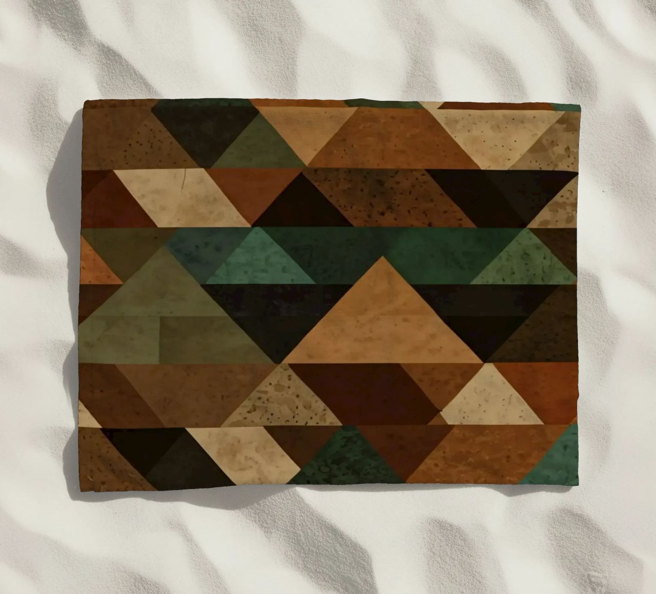 Colorful geometric pattern of alternating triangles in shade beach towel by DesignDoodle