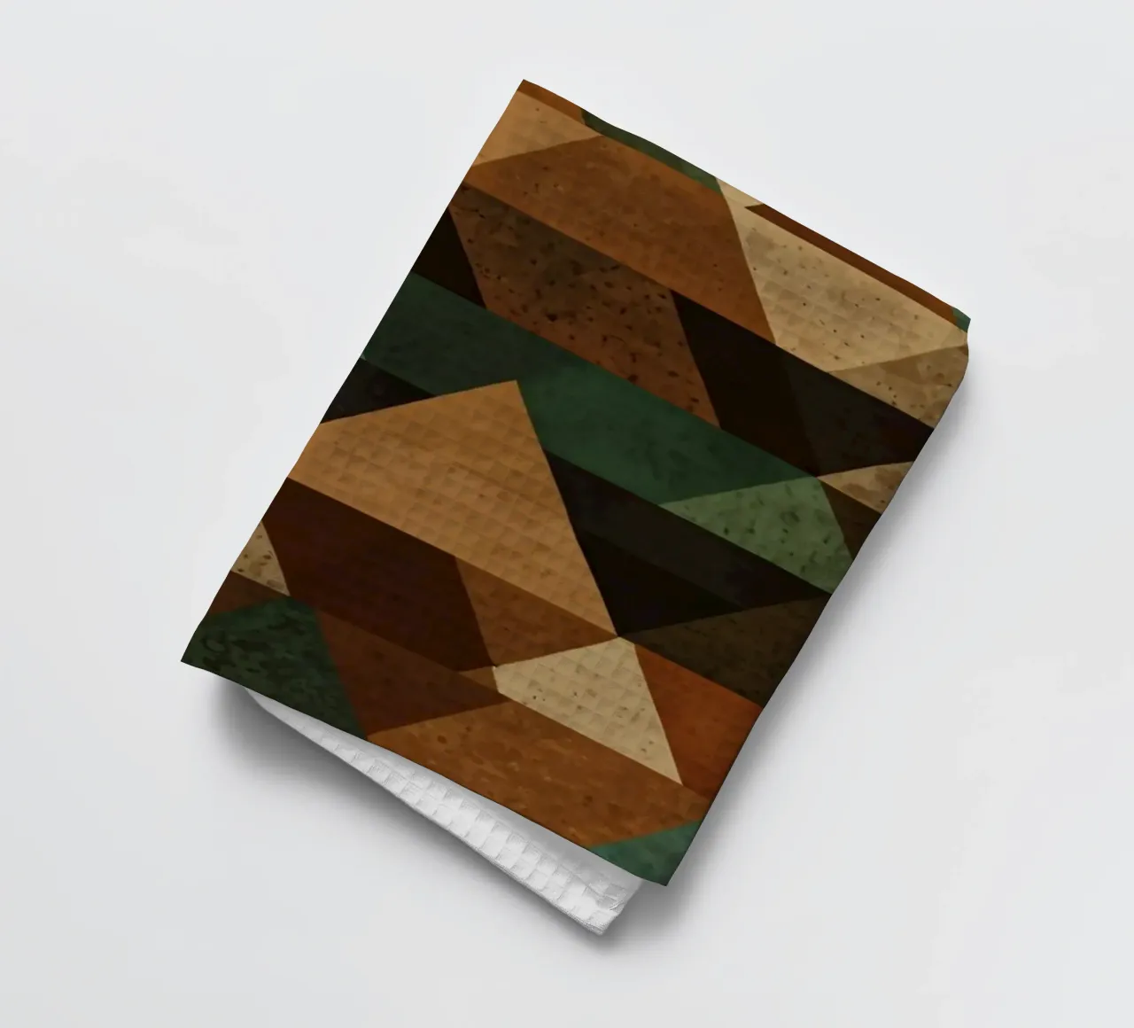 Colorful geometric pattern of alternating triangles in shade tea towel by DesignDoodle