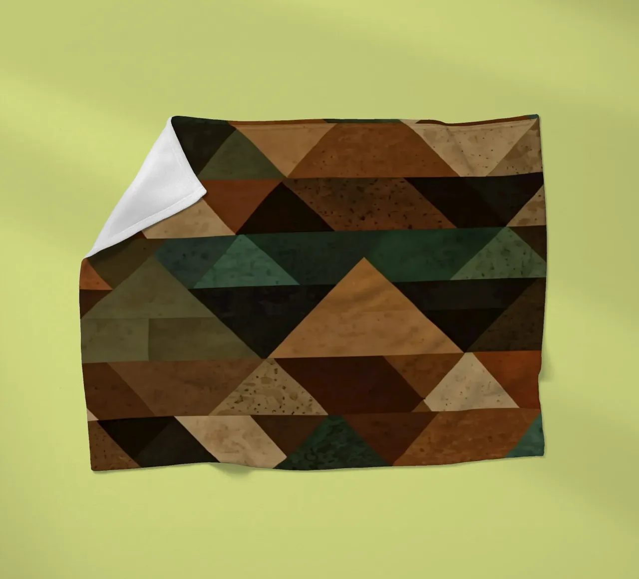 Colorful geometric pattern of alternating triangles in shade fleece blanket by DesignDoodle