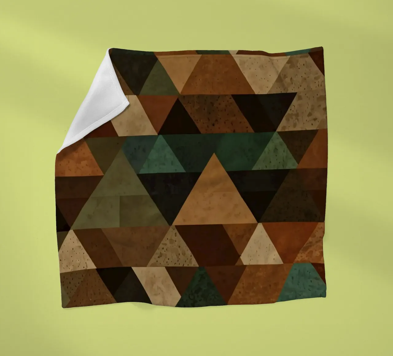 Colorful geometric pattern of alternating triangles in shade fleece blanket by DesignDoodle