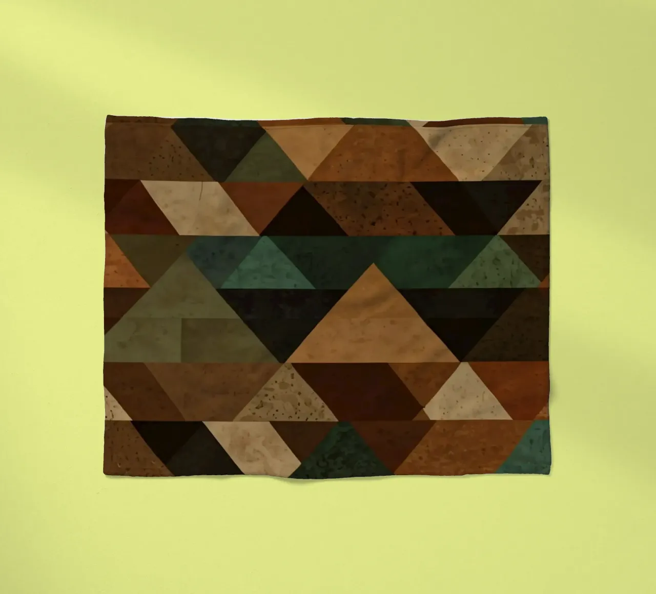 Colorful geometric pattern of alternating triangles in shade fleece blanket by DesignDoodle