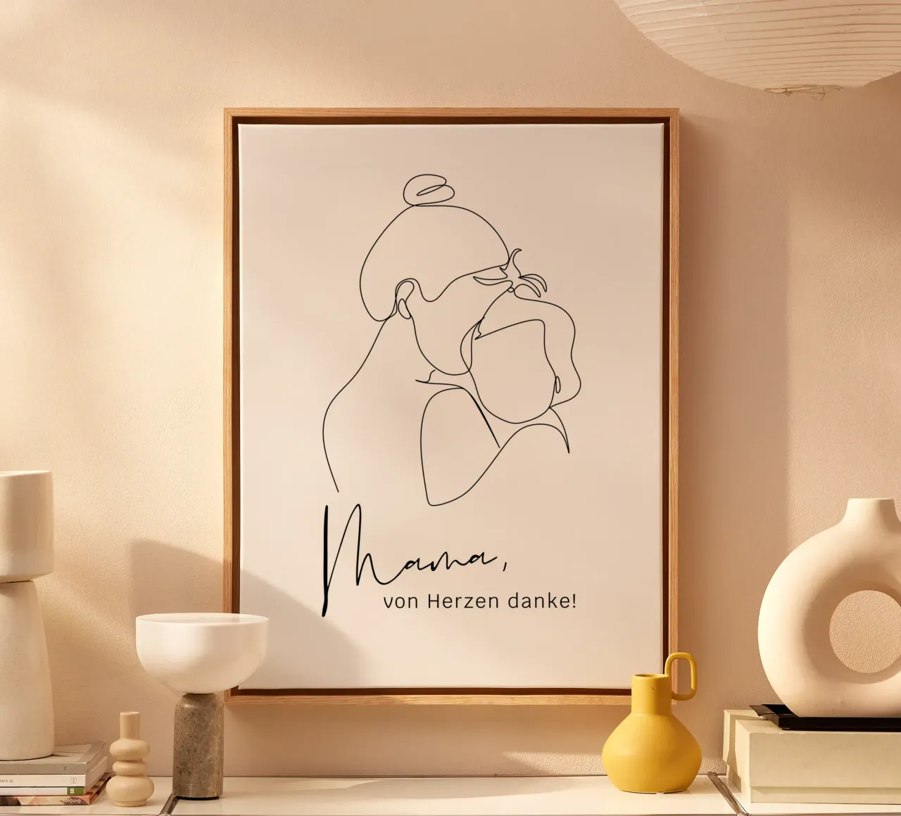 Mamma, grazie dal profondo del cuore! tela con Cornice a cassetta da ArtDesign by KBK