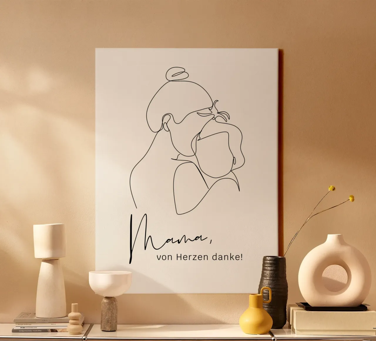Mamma, grazie dal profondo del cuore! tela con Cornice a cassetta da ArtDesign by KBK