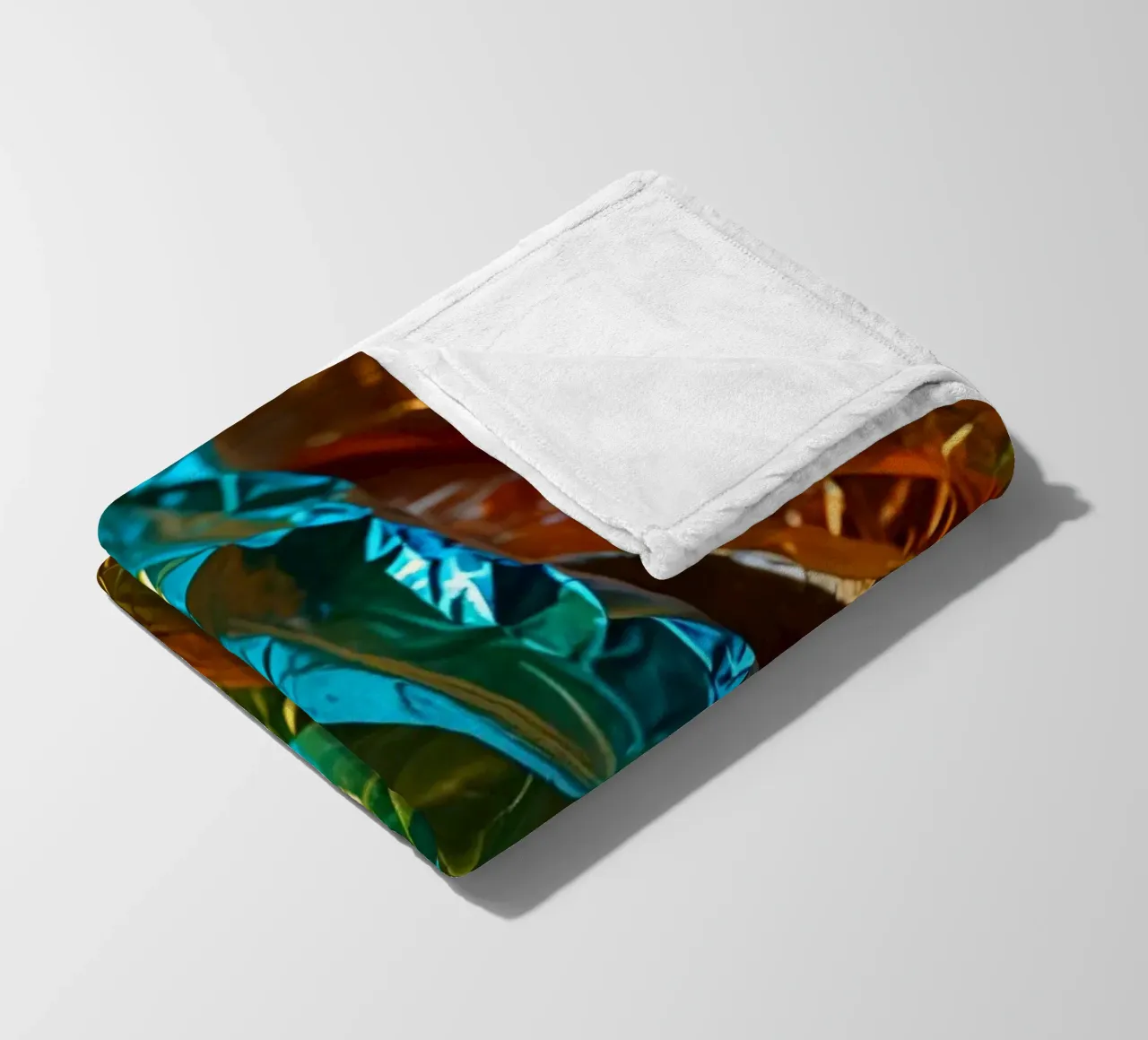 Colorful crumpled foil sheets create a vibrant texture fleece blanket by DesignDoodle