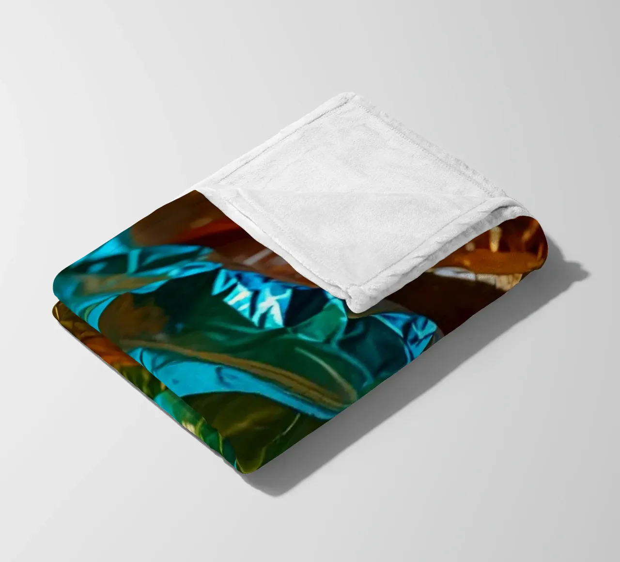 Colorful crumpled foil sheets create a vibrant texture fleece blanket by DesignDoodle