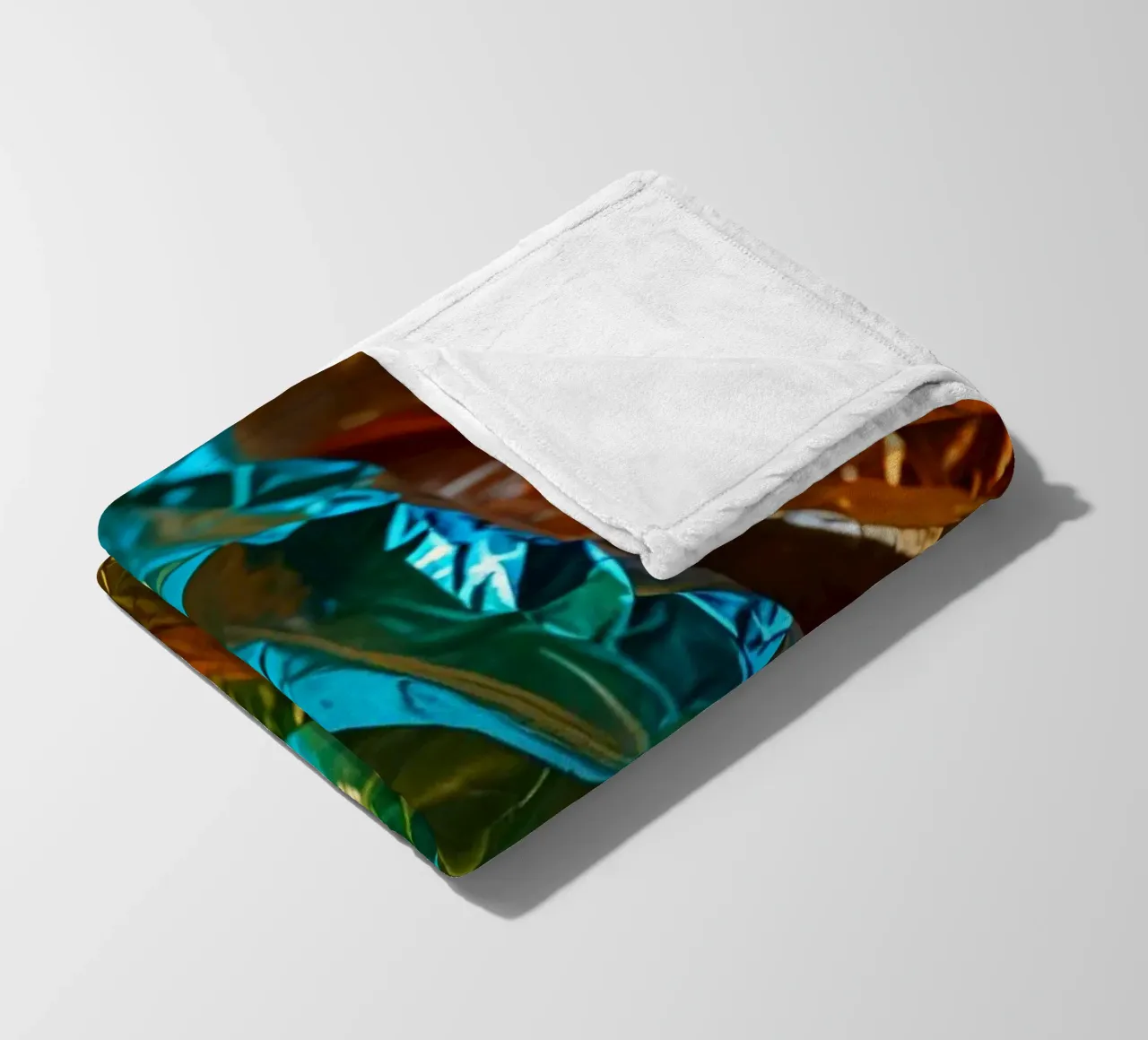 Colorful crumpled foil sheets create a vibrant texture fleece blanket by DesignDoodle