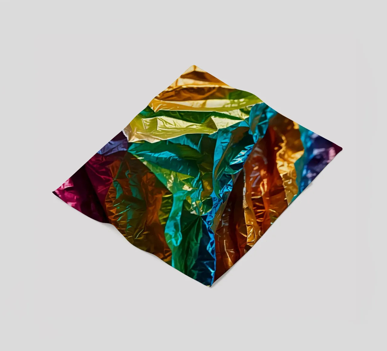 Colorful crumpled foil sheets create a vibrant texture fleece blanket by DesignDoodle