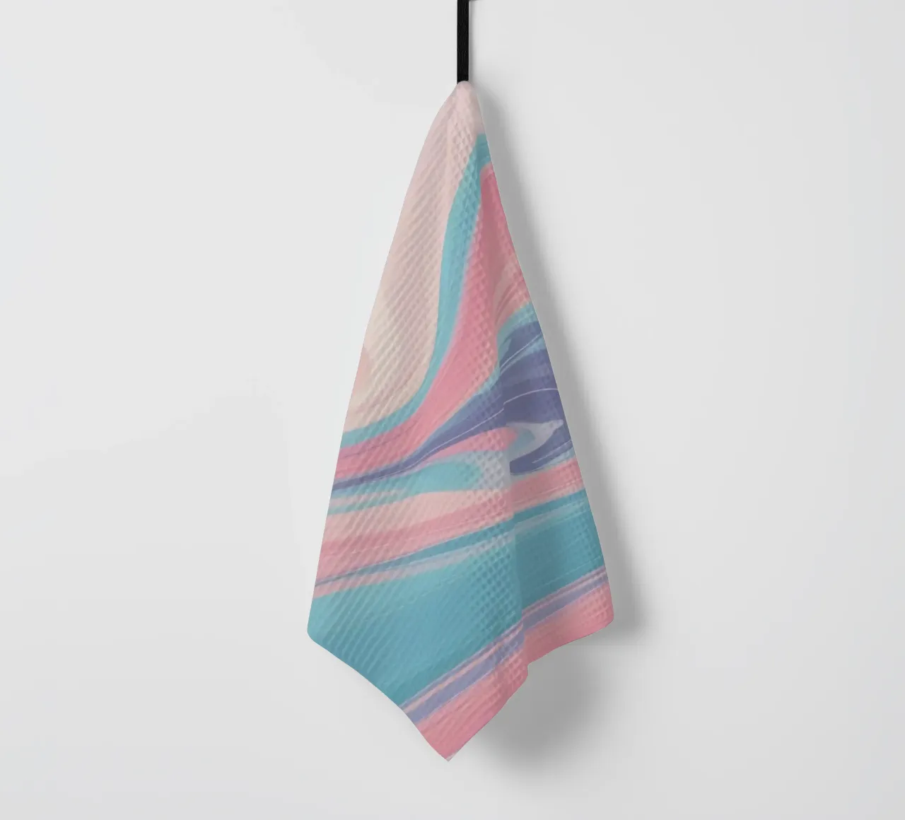 Los remolinos de tonos pastel crean un fascinante diseño abstracto paño de cocina de DesignDoodle
